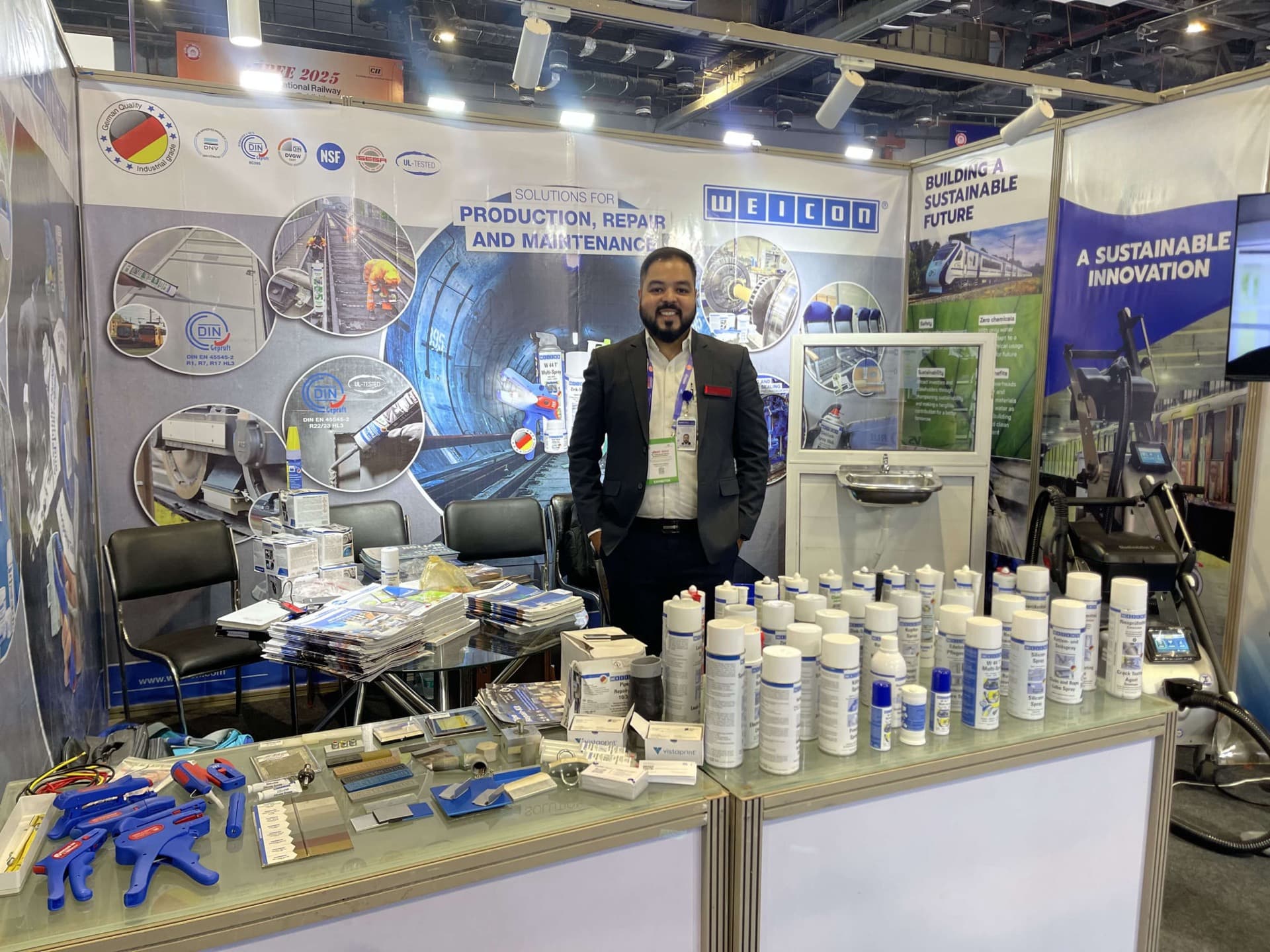 Sarrtech leadership representing the company at the IREE 2025 railway exhibition